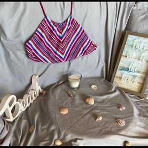 Multi colored halter swim top